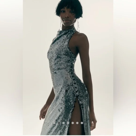 🎉SUPER RARE🎉 Anthropologie NWT MISHA Matilda Sequin Maxi Dress size L. - Picture 4 of 12